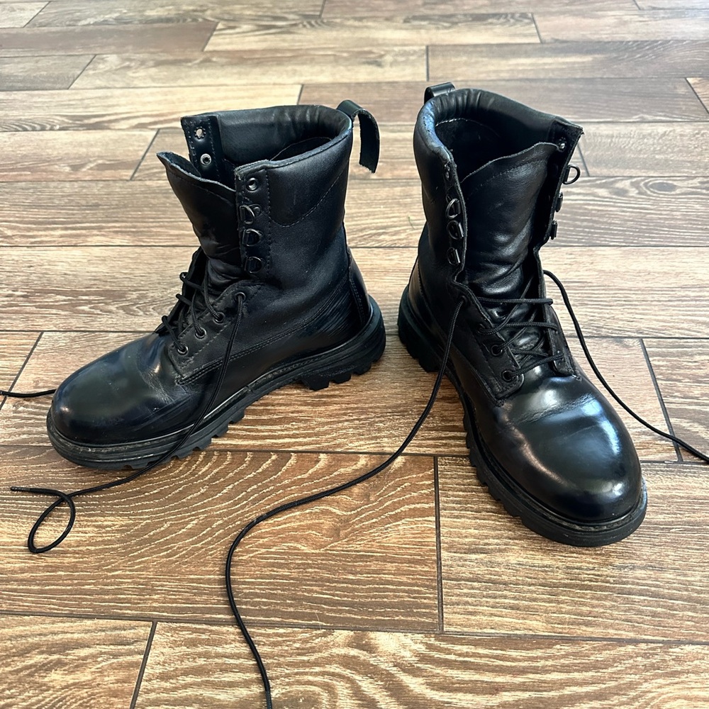 Black Leather Men’s Combat Boots
